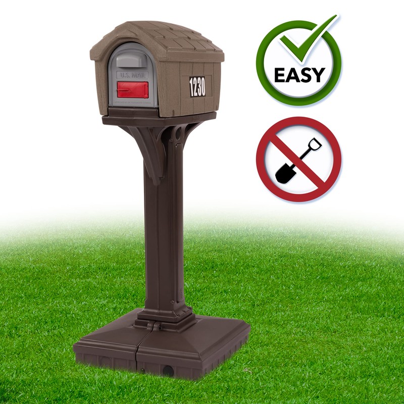 Dig-Free Easy Up Home Mailbox, Sandstone, Made in The USA