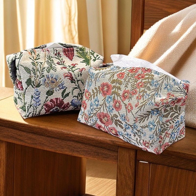 NazyJnn Nordic Floral Jacquard Tissue Case Cover, Stylish, Durable, Fine