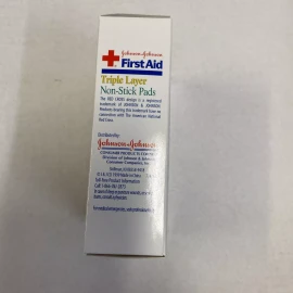 Johnson & Johnson ( 2 ) Johnson & Johnson First Aid  Triple Layer Non Stick pads 2" x 3"