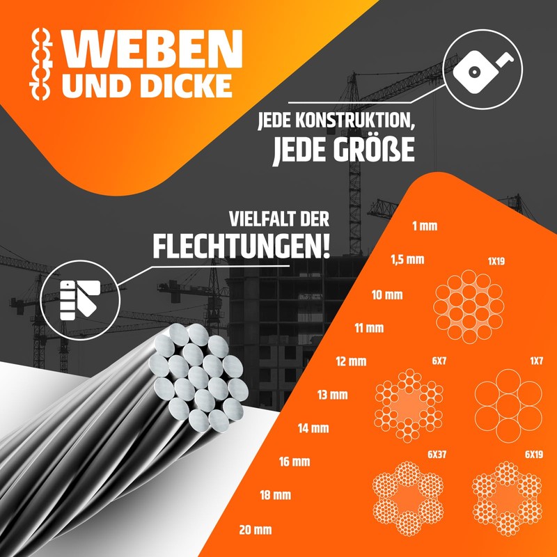 DQ-PP Steel Cable | 1 x 19 | 1.5 mm
