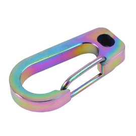 SUPERTOOL Outdoor Climbing Keychain,1PCS Titanium Alloy Key Ring D-Ring Mountaineering Hook Keychain(Color Titanium)