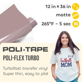 Poli-Flex® Turbo – Dusty Rose Matte Heat Transfer Vinyl (HTV) – 12" x 36 in for T-Shirts, Iron - On Vinyl, Easy to Cut & Weed - Extra Durable