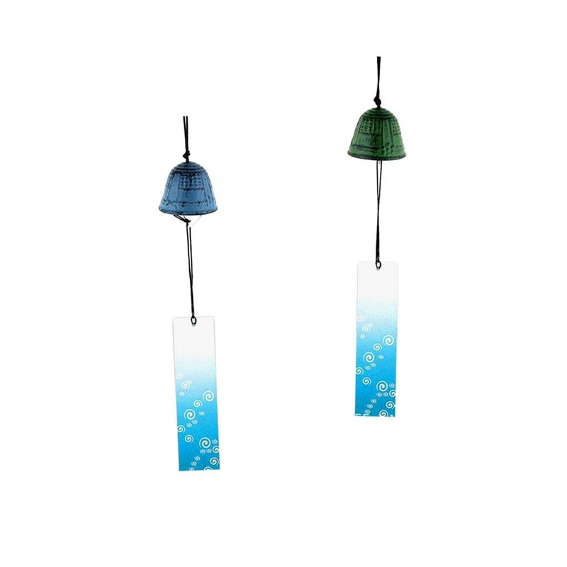 FITYLE 2pcs Japanese Windchimes Furin Antique Temple Bell Iwachu Cast