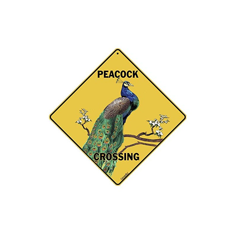 CROSSWALKS Peacock Crossing 12" X 12" Aluminum Sign (X218)