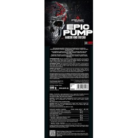 PEAK Epic Pump 500 g | Hardcore Booster | Pre Workout Booster | Training Booster |