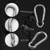 Cyleibe 4Pcs Stainless Steel Pad Eye Plate and 4Pcs Carabiner