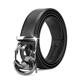Coipdfty Cowboy Belts for Men Belts Leather Ratchet Dress Belts for Men Belts for Jeans (Bull head black buckle- Full grain black belt)