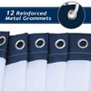 Bonhause Nautical Stripe Shower Curtain, Navy Blue Anchor Bathroom Curtain