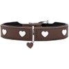 HUNTER Love Dog Collar, Colour: Brown/Black, Soft, Robust Cowhide Leather,
