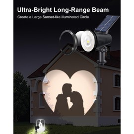 Solar Powered Spotlights Outdoor Waterproof Sunset Spot LED Lamp Ultra Bright for Tree, Flag, Lawn, Statue, Pool, Garden, House, Wall, Yard, Path Outdoor Landscape Uplighting 4 Pack Cool White