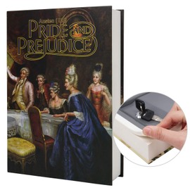 Real Paper Diversion Book Safe Storage Box, Dictionary Secret Safe with Code Lock/Key, flip Book Hidden Safe (M Key, Pride and Prejudice)