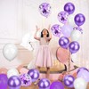 Mbsomnus Pack of 60 Balloons Birthday Purple Balloons Wedding 30