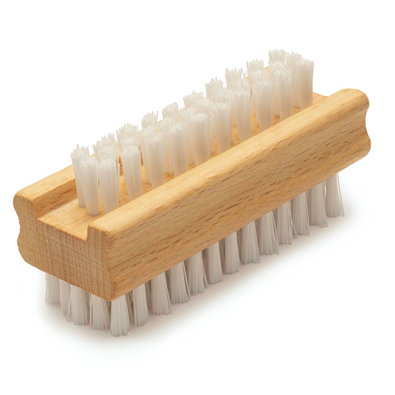 Konex Non-Slip Wooden Two-sided Hand and Nail Brush. Fingernail Brush