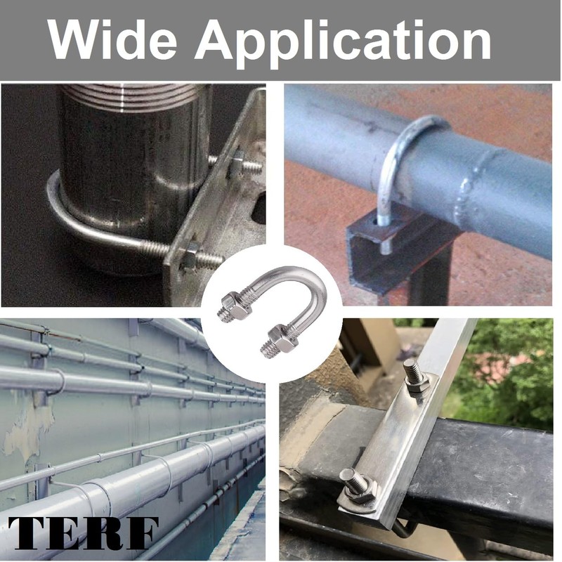 TERF® M6 X 27mm X 59mm Round U Bolts Steel