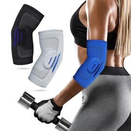 Sports Elbow Support Brace (Pair) for Tennis, Table Tennis, and Fitness - Impact Protection Sports S/Gray