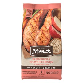Merrick Healthy Grains Premium Adult Dry Dog Food, Wholesome And Natural Kibble With Salmon And Brown Rice - 12.0 lb. Bag