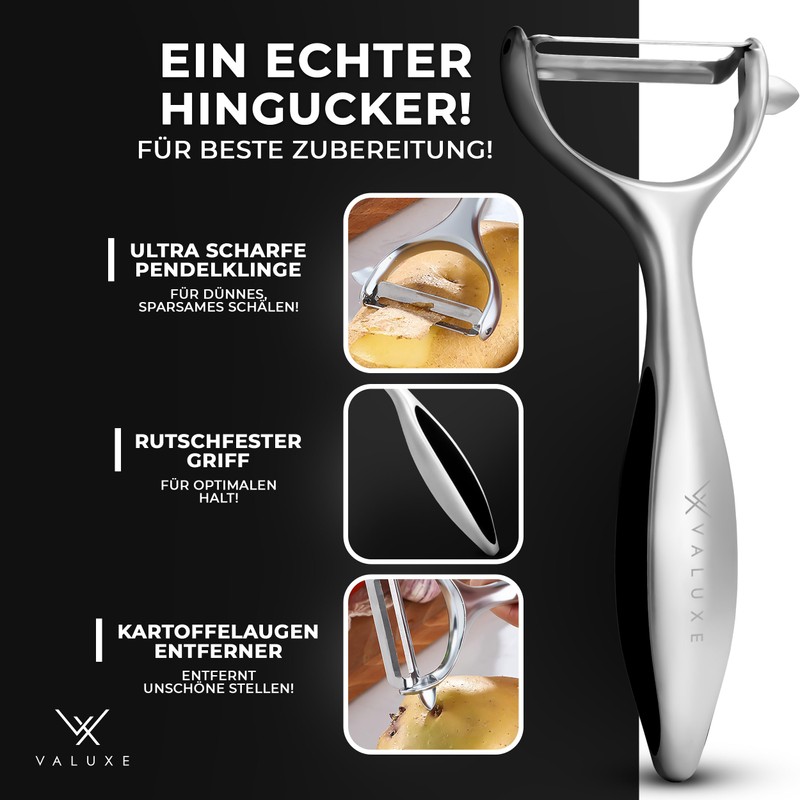 VALUXE® Premium Peeler with Sharp Stainless Steel Blade and Non-Slip
