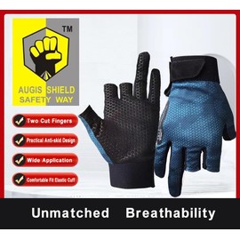 Non-Slip ThreeCut Fingers Sport Gloves for Men Women Outdoor Sports Cycling Riding Fishing (Large)