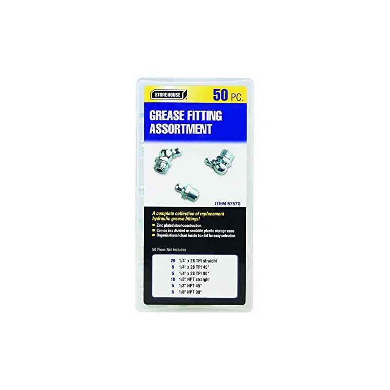 Storehouse 50 Piece Grease Fitting Assortment