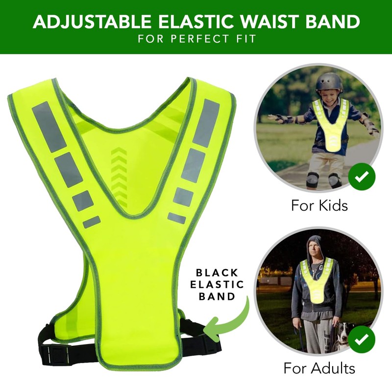 MaximalPower Reflective Vest for Walking at Night - Adjustable Reflective