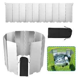 YAYODS 2 Stück Windschutz Gaskocher Camping - 24x83CM Leichter Faltbar Aluminium Windschutz Campingkocher, Spritzschutz Herd Windschutzscheibe - Windscreen Camping für Outdoor Öfen Gaskochern, 10 Pcs