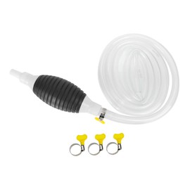 ULTECHNOVO 1Set Portable Car Fuel Transfer Siphon Pump Manual Hand Pump for Gasoline Fish Tank Use High Flow Durable Corrosion Resistant Hose with Clips
