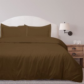 ROYALE LINENS Chocolate Duvet Cover King Size - King Duvet Cover Set - 3 Piece Double Brushed King Duvet Cover with Zipper Closure, 1 King Duvet Cover 104x90 inche and 2 Pillow Sham (King, Chocolate)