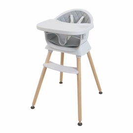 Albert Baby 3-in-1 Convertible Wooden High Chair for Babies and Toddlers, Dining Booster Seat, Toddler Chair, Easy to Clean Infant Highchair, Modern Lightweight Design