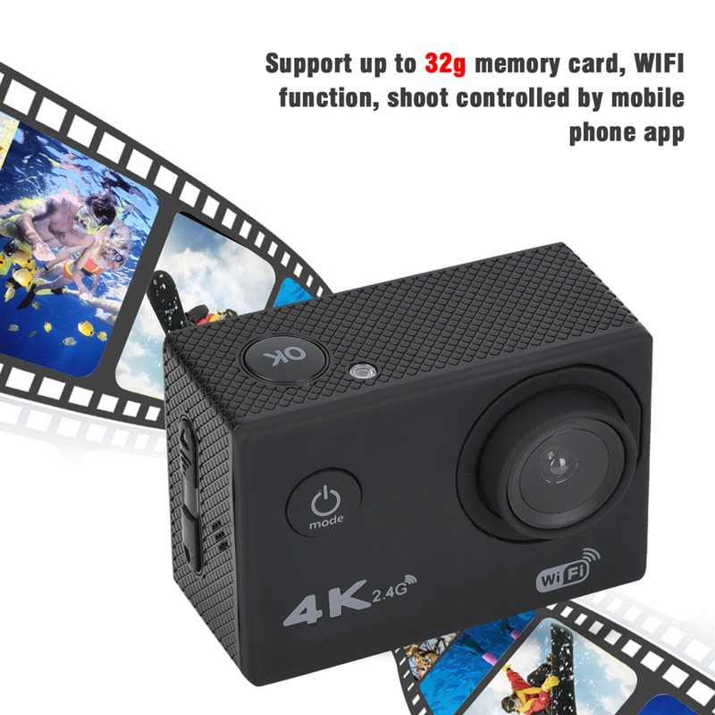4K 30FPS 2.0inch LCD Screen Action Camera Underwater 30M Waterproof