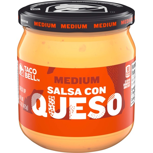 Taco Bell Salsa Con Queso Mild Cheese dip (15 oz Jars, Pack of 12)