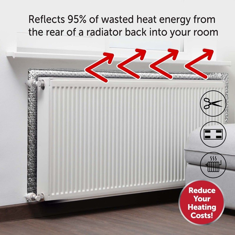 Radiator Insulation Reflective Foil - 5m x 60cm Heat Reflector