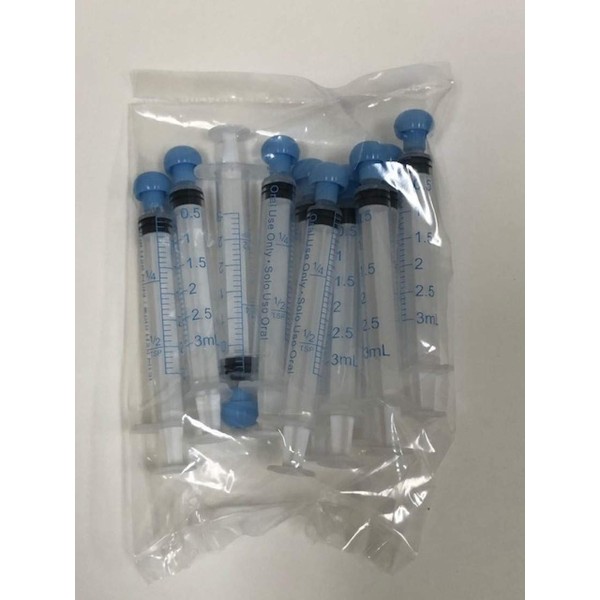 Easy Glide 3ml 3cc Oral Syringe, Luer Slip, Caps Included, Great for Oral Medicine and Home Care, 50 Count