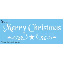 Stencils by Joanie Stencil Merry Christmas Holly Berry Swirl Star Border Country Holiday DIY Signs