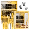 QUEWEL Lash-Cluster Kit 144Pcs D Curl Mixed 3 Styles Eyelashes-Individual