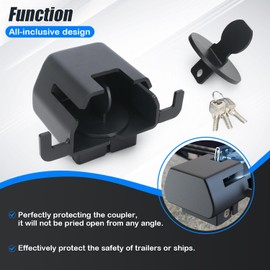SJDYYMX Anti Theft Trailer Coupler Lock Fits 2" & 2-5/16"-Inch Couplers for RVs Boats Trucks Trailers Pry-Resistant and Rust-Resistant Tongue Locks Made of Aluminum Protection Trailer Safety
