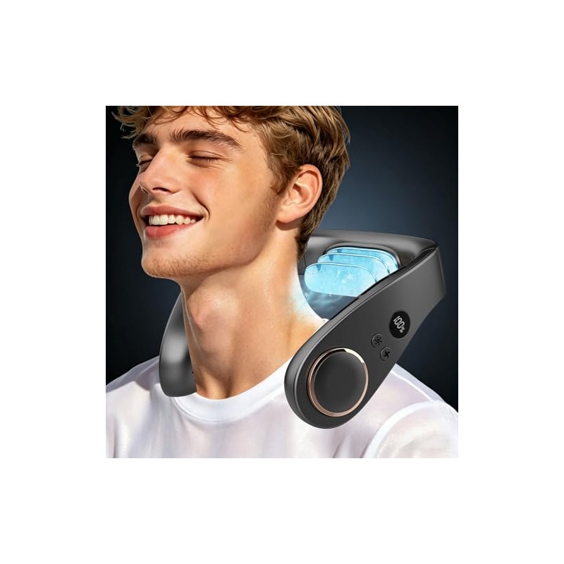 KJXIC Bladeless Wearable Neck Fan - Powerful Portable AC Cooler