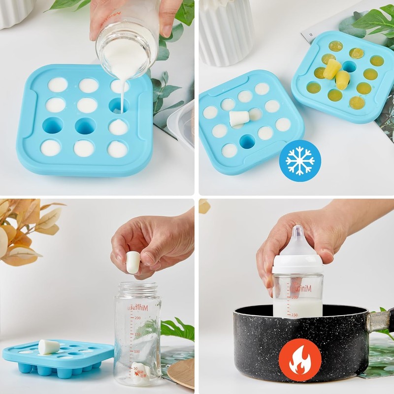 Baby Breastmilk Popsicle Molds,Baby Food Freezer Tray Storage Containers