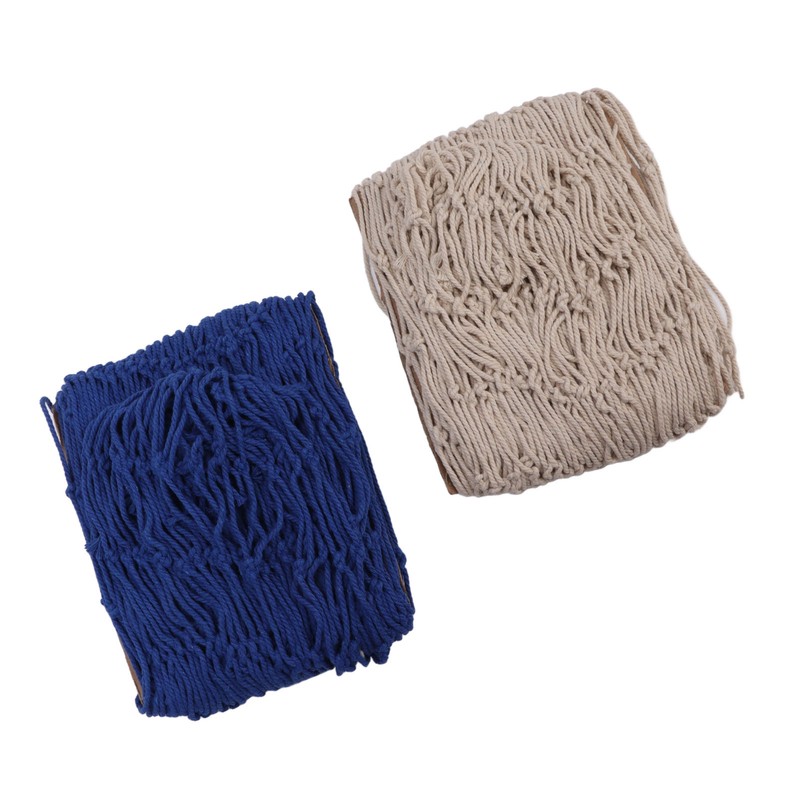 2pcs Fish Net Decoration Cotton Soft Comfortable Mediterranean Style Beige