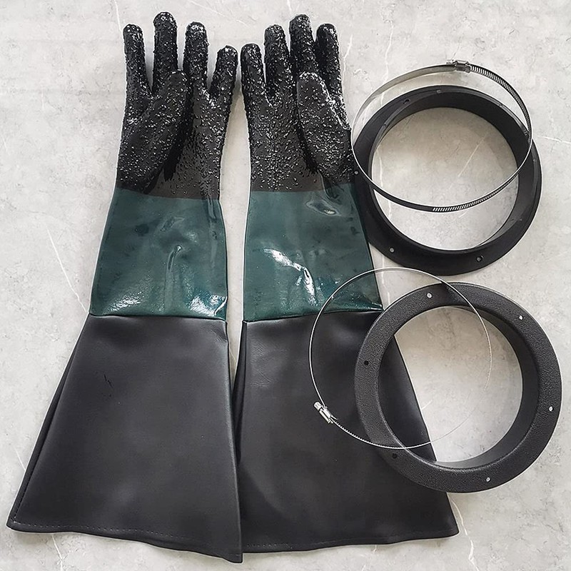 FutureHight Premium quality sandblasting gloves, 60 cm with O-rings for