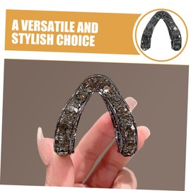 PACKOVE Rhinestone Alloy Ponytail Hair Clip for Women Shaped Jaw Claw Clip with Strong Hold for Thick Hair Stylish High Ponytail Holder Compact Fashion Accessory for Parties and Daily Use