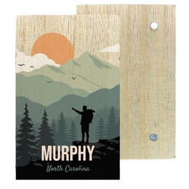 Murphy North Carolina 2" x 3" Wooden Fridge Magnet Hiking Design Camping Souvenir Single