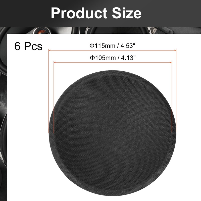 MECCANIXITY 6Pcs Speaker Dust Cap 115mm/4.5" Outer Diameter Dome Paper
