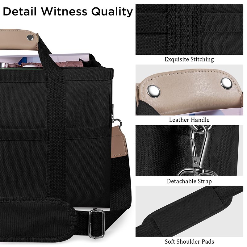 JIECH JIECH Canvas Tote Bag With Multi Pockets - Crossbody