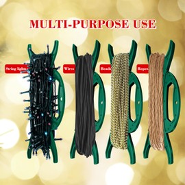 nuyikaso 8 Pack Christmas Light Storage Holder All Purpose 30cm Holiday Wind Up Organizer for Tree String Extension Cord Garland Beads Green