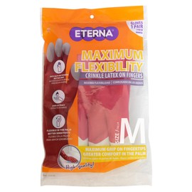 ETERNA Maximum Flexibility Gloves, Size M, Gloves for Kitchen, Laundry and Household Cleaning, Anti-Slip on Fingers, Better Grip, Shea Extract 2.36 Oz (Pack of 3)