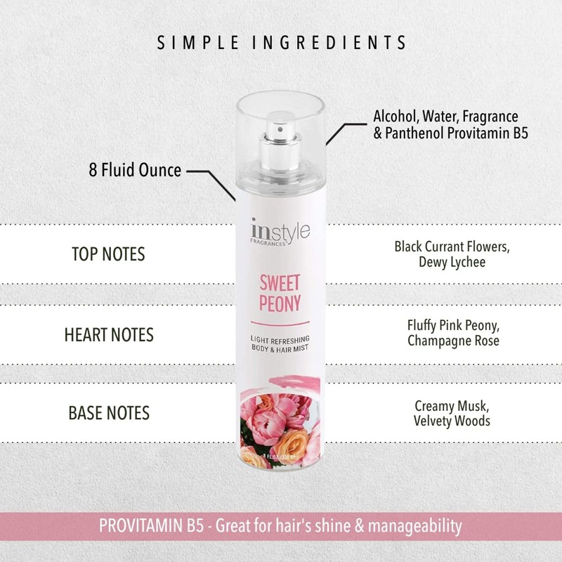 Instyle Fragrances | Body & Hair Mist | Sweet Peony