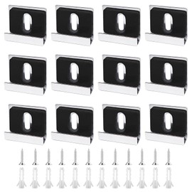 12 Pcs Metal Mirror Holder Kit Stainless Steel Wall Mount Brackets Hook Heavy Duty Mirror Hangers for Mirrors Picture Frame Ceramic Wall Display
