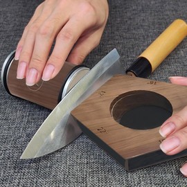 SKILO 5-Sided Magnetic Angle Kitchen Rolling Knife Sharpener Kit - Provides Stability and Safety - Stainless Magnetic Knife Sharpener for Razor Sharp Edges of Kitchen Knives, Chef Knife, Etc