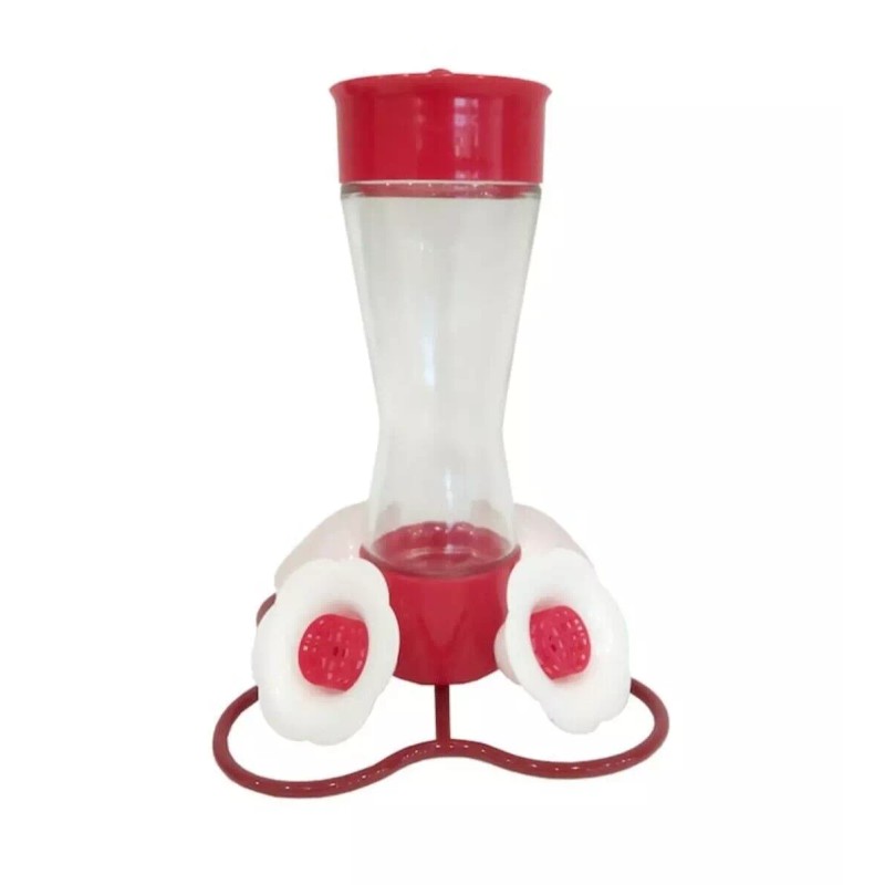 Style Selections- Glass Hummingbird Feeder, 12oz, 4 Stations w/Bee Guard