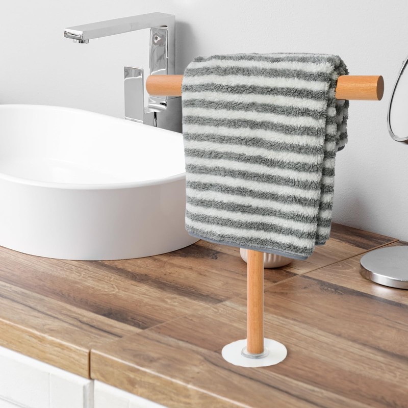 Beyeutao 2Pack Wooden Hand Towel Holder Adhesive Towel Racks for